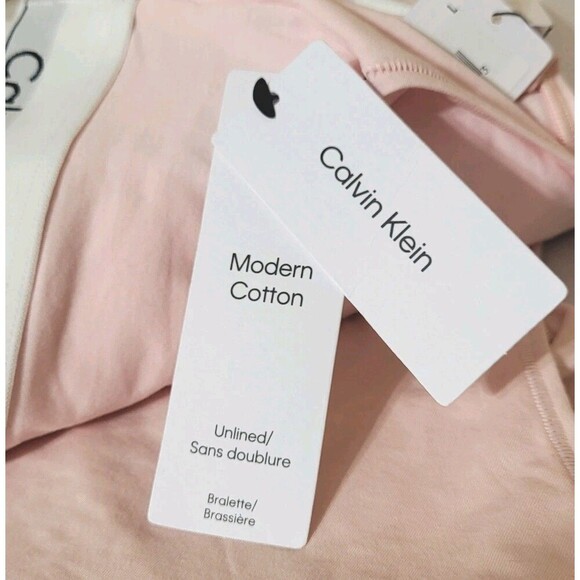 Calvin Klein Womens Pink Racerback Pullover Modern Cotton Bralette Multiple Sz. - Picture 2 of 5